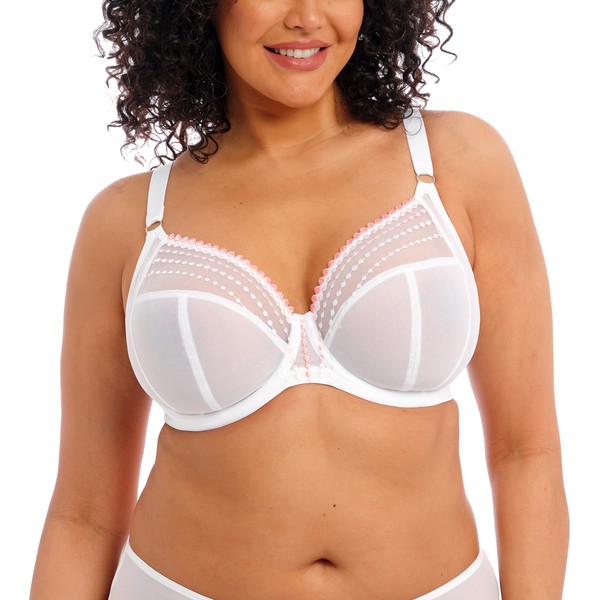 Elomi Women's Matilda Underwire Plunge Bra with J-Hook White, 38H