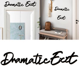 Wooden Dramatic Exit Signs Above Door Living Room Wall Art Signs Decor Stickers Peel and Stick Modern Door Topper for Entryway Hallway House Warming Gifts for Family Friends Home Family Wall Decals