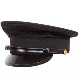 Deluxe Chauffeur Cap - BLACK, XL