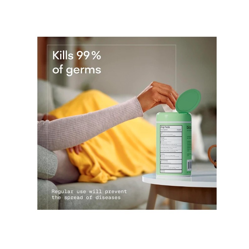 Biopure 2 Antibacterial Hand Wipes Fresh Morning Breeze 100 CT