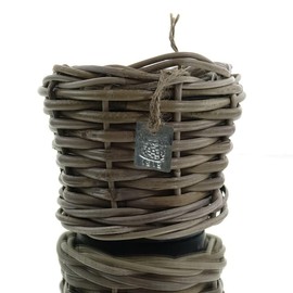 Van der Leeden Drypot® Rattan Planter Grey Approx. Diameter 17 cm – Sylter Baskets