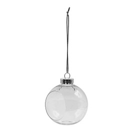 Creative Hobbies Clear Plastic Ornament Balls, Open Front with Flat Bottom, Great for Terrariums, 3.25 Inch (83 mm) | 12 Pack