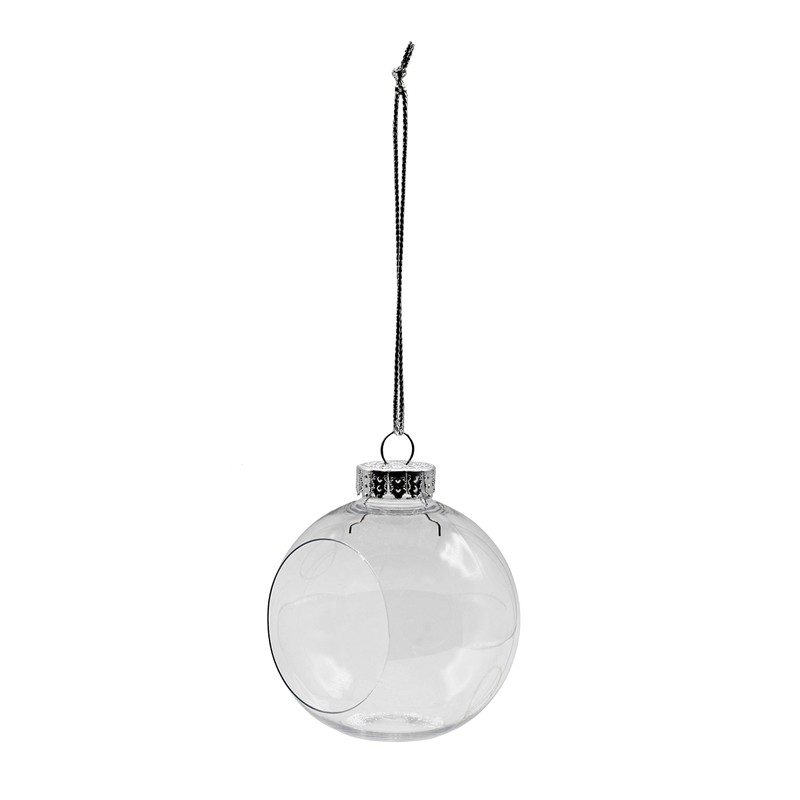 Creative Hobbies Clear Plastic Ornament Balls, Open Front with Flat
