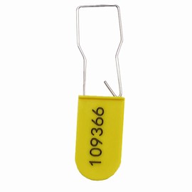 Numbered Plastic Padlocks Security Seals with Metal Wire Tamper Seal Tag Locks Yellow (Pack of 100)