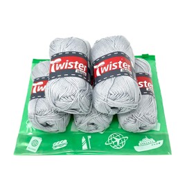 Hand Knitting Yarn Crochet Yarn Cotton Yarn Knitting Crochet Crafts 5 x 50 g Colour 92 Silver with Zip Bag