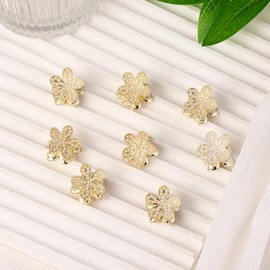 10Pcs Small Pearl Hair Claw Clips, Mini Opal Crystal Flower Hair Barrettes,Sweet Decorative Hair Accessories for Women Teens