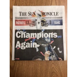 Super Bowl LIII Champions New England Patriots Sun Chronicle “Champions Again”