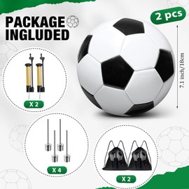yasuwekik 2 Pack Operation Christmas Deflated Soccer Ball with Pump for Child Size 3,Size 4,Size 5 (Classic, Size 3)