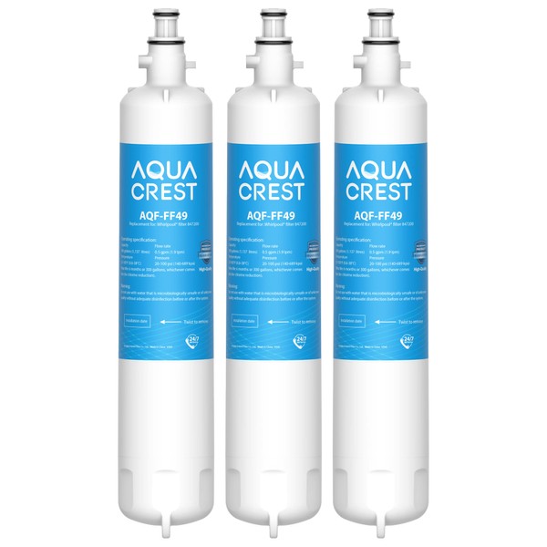 3X AQUACREST 847200 Fridge Water Filter, Compatible with Fisher & Paykel 847200, RS9120W Activesmart Integrated and More - for Product Codes Starting with 25xxx (3)
