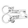 Pregnancy Announcement Gifts Mommy and Daddy Est 2024 Keychain Set