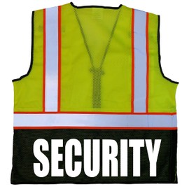 Qraphic Tee Security Survivor Safety Vest, Type R Class 2, Reflective logo front and back. (xxl/xxxl, Yellow with White Reflective logo)