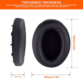 WH-1000XM4 Replacement Ear Pads, Soft Leather Cushions Noise Isolation Ear Pads Compatible with Sony WH1000XM4 Headphones Cover Repair Parts