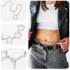 IHFAIO Y2K Chain Belts for Women, Star Waist Chain, Silver