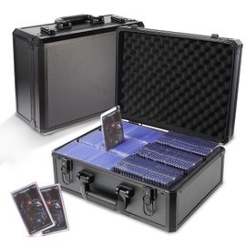 EcoVibe Toploader Storage plus Box for 3" x 4" 35pt Rigid, Card Holders for Toploaders, Trading Cards & Sports Cards, 600+ Top Loader, One Touch Holder (Black)