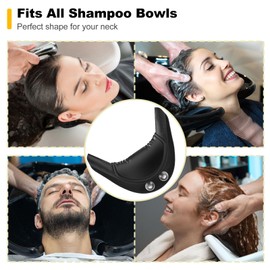 AISEELY Shampoo Bowl Neck Rest - 2 Suction Cups Included Salon Shampoo Neck Rest Cushion, Silicone Neck Cushion for Home Wash Basin & Professional Salon Hair Washing Tray