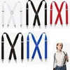 Ogsy Unisex Suspenders, X-shaped Back, Adjustable, 4 Metal Clips, Resin