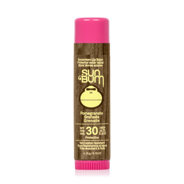 Sun Bum SPF 30 Pomegranate Sunscreen Lip Balm, Vegan and Cruelty Free Broad Spectrum UVA/UVB Lip Care, Made with Aloe and Vitamin E for Moisturised Lips, 4.25g