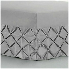 King Bed Valance Sheet 100% Egyptian Cotton 200 Thread Count Extra Deep Skirt Pocket Mattress White | Silver | Charcoal | Pink Fitted Bed Sheets (King, Silver)