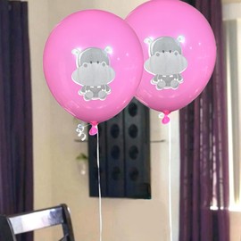 Pink Hippopotamus Latex Balloons 12 Count, Cartoon Hippo Birthday Party Decoration, Girls Hippo Party, Cute Hippo Balloons, 12 Inch Standard Size (Pink)