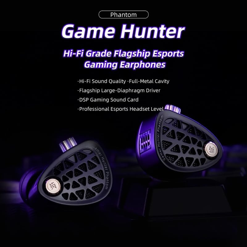 KZ Phantom Gaming Earbuds Hi-Fi Metal IEMs, Earphones, in-Ear Headphones