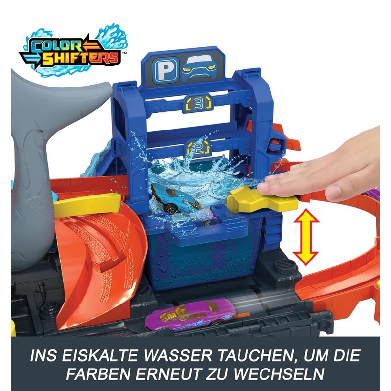 Hot Wheels HTN82 Ultra Shark Car Wash Track Set w/