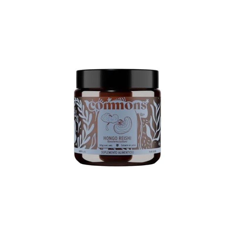 Commons Hongo Reishi en polvo, Suplemento Alimenticio, 50g