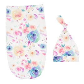 NCONCO Infant Newborn Sleeping Bag Baby Soft Breathable Swaddle Wrap Hat