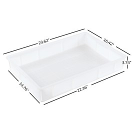 Dehouse 4 Packs Dough Proofing Box, White Commercial Stackable Pizza Proofing Dough Box, 23.74" x 16.34" x 3.86"