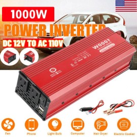 Unbranded 1000W Car Power Inverter Converter Adapter Charger 12V to 110V 2USB 2Socket Trip - 500W to 1000W