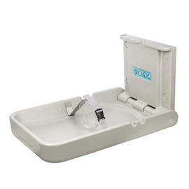 Baby Changing Diaper Station - Vertical Wall Mounted, Sturdy & Durable- with Safety Straps for Commercial Restrooms(White Granite)