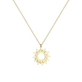 Elli Women's Necklace Sun Pendant Rays Astro Symbol in 925 Sterling Silver, Sterling Silver, None