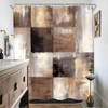 Brown Shower Curtain Rust Rustic Modern Abstract Geometric Bathroom Set