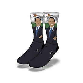 Savvy Sox Unisex President Obama Basketball Chill Socks - Polyblend Fabric, Ribbed Cushioned Heel - One Size Fits All
