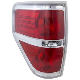 For Ford F-150 2009 10 11 12 13 2014 Tail Light Unit Driver Side | Rear | CAPA Certified | Styleside | FX2 Model | Chrome Accent | Red | Replacement For FO2818143, FO2818143C | BL3Z13405B