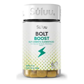Súluu Bolt Boost | Gomitas Vitaminadas, Aumento del Rendimiento Físico, Impulso Energético Duradero y Natural | Cafeína Natural, Taurina, Vitamina B1, B5, B3, Vitamina C, Hierro, Inositol Sin Gluten