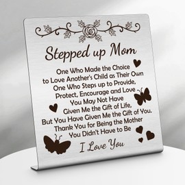 Bonus Mum Gifts Mothers Day Gifts for Mother in Law Home Office Desk Decor Thank You Gifts for Step Mom Christmas Birthday Thanksgiving Presents for Stepmother Desk Decorations Sign