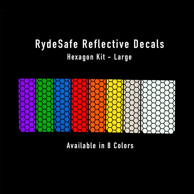 RydeSafe Reflective Decals - Hexagon Kit - Large (Purple)