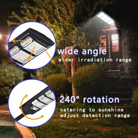 SIOLAXEN Solar Street Light,Outdoor Waterproof IP67,Motion Sensor,Long Lasting,Solar Security Flood Light Dusk to Dawn with Remote Control Use for Yard/Parking Lot