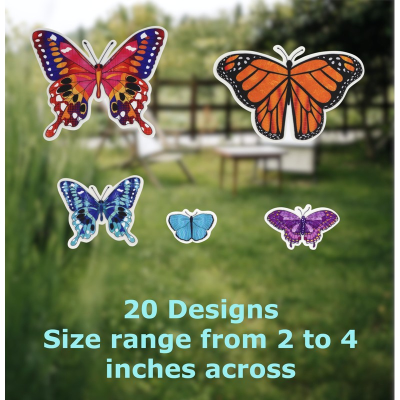 Iconikal 100-Count Static Cling Vinyl Window Decorations, Butterflies (5 Sheets