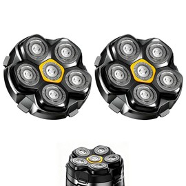 Magnetic 6 Blades Head Shaver Replacement Heads for Many 6D Magnetic Electric Razor,Magnetic 6D Blade Head Compatible with Head Shavers for Bald Men. (2PCS)
