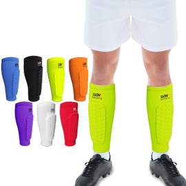LUONT - Soccer Shin Guards for Men, Women & kids | Protective Football Soccer Pads with Superior Impact Absorption, Breathable, & Lightweight | Football Shin Guards Sleeves (L, Green)