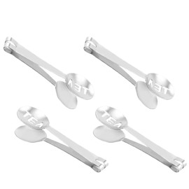 4Pcs Tea Bag Squeezer Stainless Steel Tea Bag Squeezer Teabag Squeezer Tool Kitchen Bar Ice Cubes Tools Stainless Strainer Clip Spoon for Clamping Tea Bags Sugar Cubes Ice Cubes