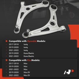 A-Premium 2 x Front Lower Control Arm, with Ball Joint and Bushing, Compatible with Kia Niro 2017-2022, Niro EV 2019-2022 & Hyundai Ioniq 2017-2022, Kona Electric 2019-2022