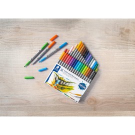 STAEDTLER Double-Ended Fiber-Tip Pens – 36 Assorted Colors with Washable Ink, Fine & Bold Tips for Writing, Drawing, and Coloring, Perfect for Kids, Artists, and Craft Projects – Model 3200 TB36