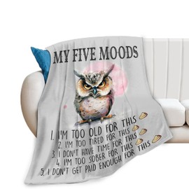 Cute Owl Throw Blanket Funny Owl Five Modes Decor Blanket Super Cozy Plush Lightweight Soft Plush Flannel Fleece Blanket Gifts for Girls Boys Kids Women Men Teenager for Sofa Bed Couch 40"X50"