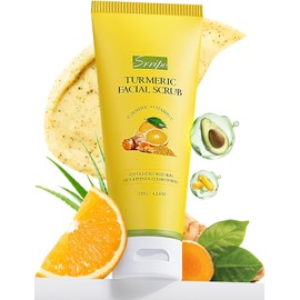 Activating Exfoliating Face Scrub with Vitamin C and Turmeric - A gentle wash for blackheads, pores, dirt and dark spots Daily balancing for all skin types 4.23 Fl Oz Turmeric VC / 비타민 C와 강황이 함유된 각질 제거 페이스 스크럽 활성화 - 블랙헤드 모공 먼지 및 다크 스팟을 위한 순한 워시 모든 피부 타입을 데일리 밸런싱 4.23 Fl Oz Turmeric VC
