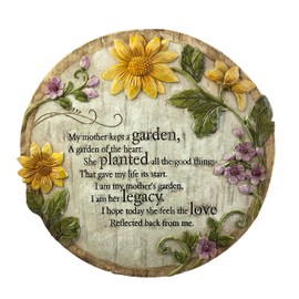 Evergreen Flag Memorial Stones | My Mother Kept a Garden | 12 Inches Wide | Remembrance Decor for Homes, Lawn and Garden | Outdoor or Indoor