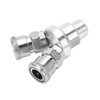 2 Way Connector G1/2 Thread Quick Coupler Carbon Steel Chrome