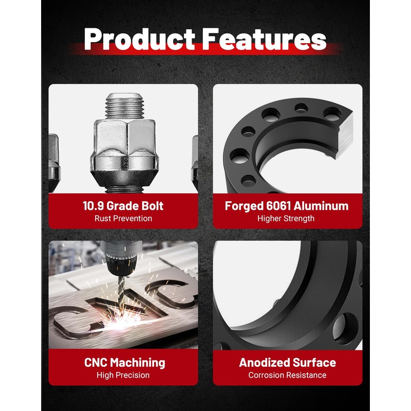 EVIL ENERGY 5x5 Wheel Spacers 1.5 inch Compatible with Jeep