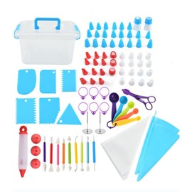 Aleissi | Kit con 85pz para Repostería, Decoración, Fondant, Cocina, con Duyas, Alisador, Cucharas Medidoras, Mangas, Con Caja Organizadora